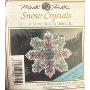 Mill Hill Snow Crystals "Crystalline Teal"Ornament Bead Kits Cross Stitch 1993